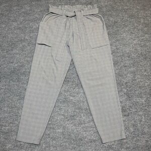 Athleta Pants Womens SZ 4 Gray Plaid Skyline Lightweight Work Casual Houndstooth
